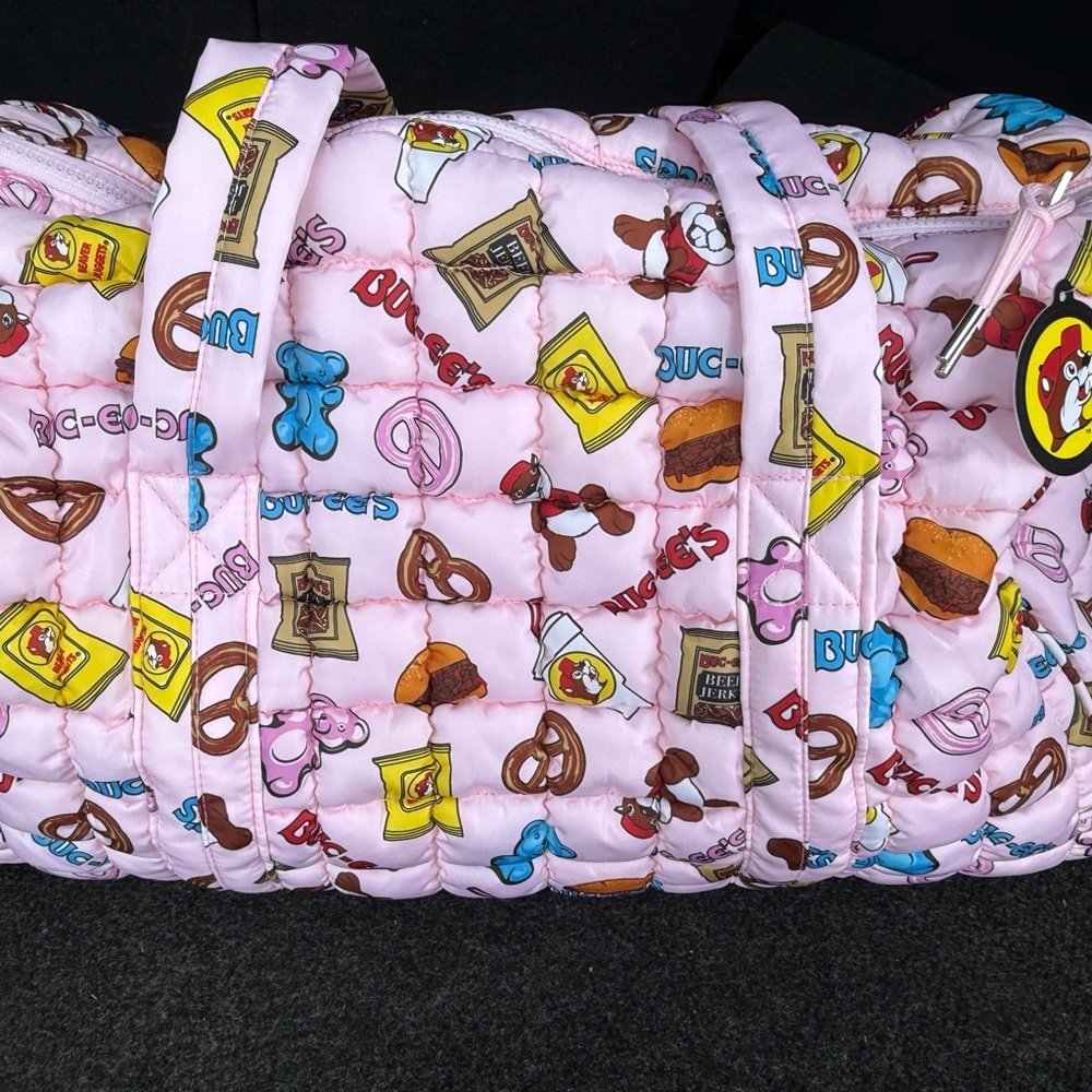 Pink Buc-ee’s Quilted Snack Print Duffel Bag - Picture 2 of 5